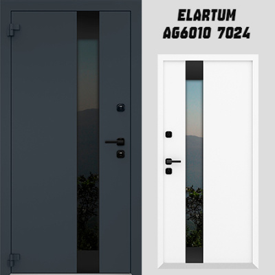 Дверь Elartum AG6010 7024 (RAL 7024/9016) 860*2050мм Петли слева