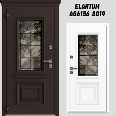Дверь Elartum AG6156 8019 (RAL 8019/9016) 860*2050мм Петли слева