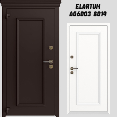 Дверь Elartum AG6003 8019 (RAL 8019/9016) 860*2050мм Петли слева