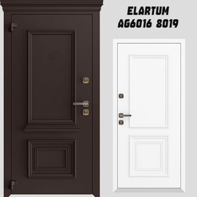 Дверь Elartum AG6016 8019 (RAL 8019/9016) 860*2050мм Петли слева